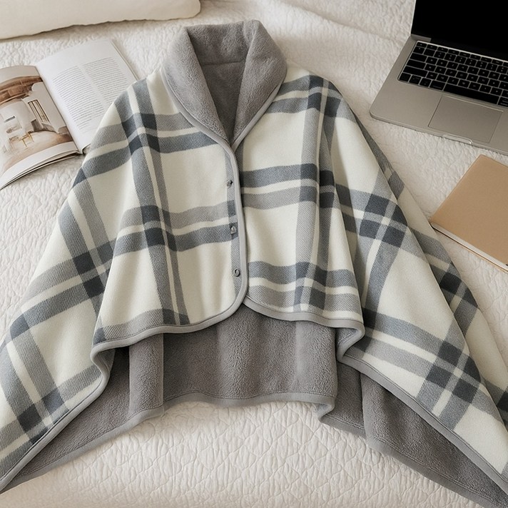 헤온 똑딱이 망토 담요