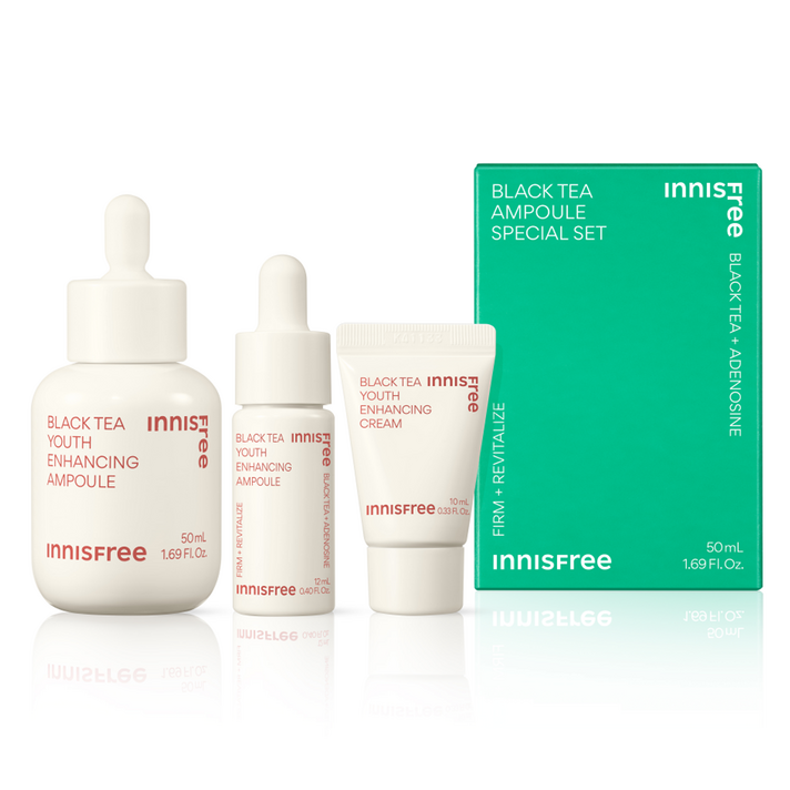 이니스프리 New 블랙티 유스 인핸싱 탄력 앰플 50ml  인핸싱 앰플 12ml  인핸싱 크림 10ml 세트, 1세트