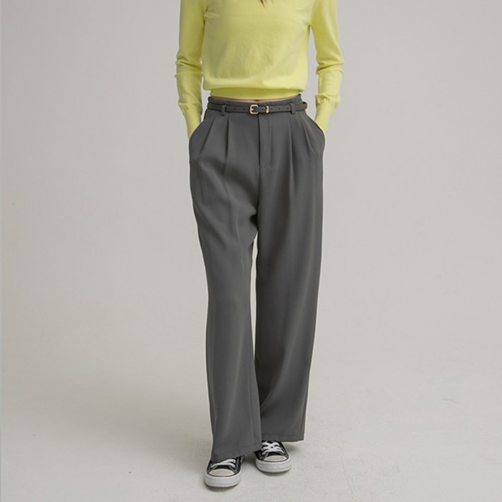 아틀리에나인 여성용 클래식 와이드 긴바지 벨트 세트 PT5250