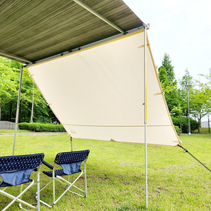 캠핑카 어닝 카라반 차량용 어닝 프론트월 차양막 쉘터 타프 사선형 일반 사이드월 2장