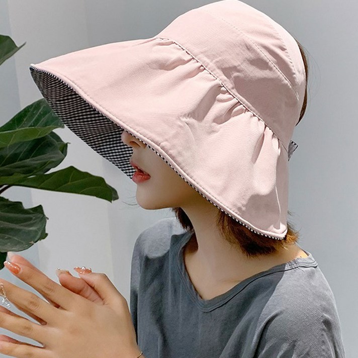리스트원피스 로지 자외선 차단 파스텔 돌돌이 선캡 모자