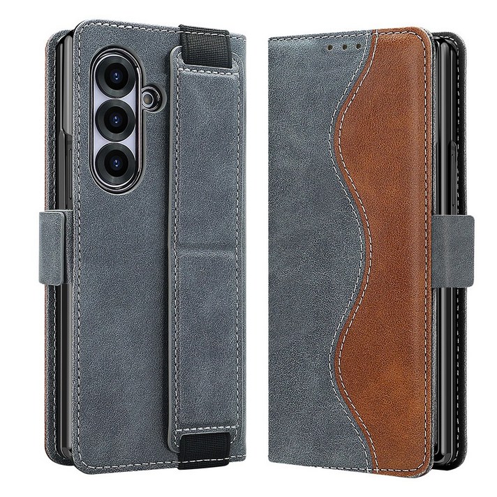 KDNC 갤럭시 Z폴드 핸드스트랩 포켓 가죽 지갑 케이스