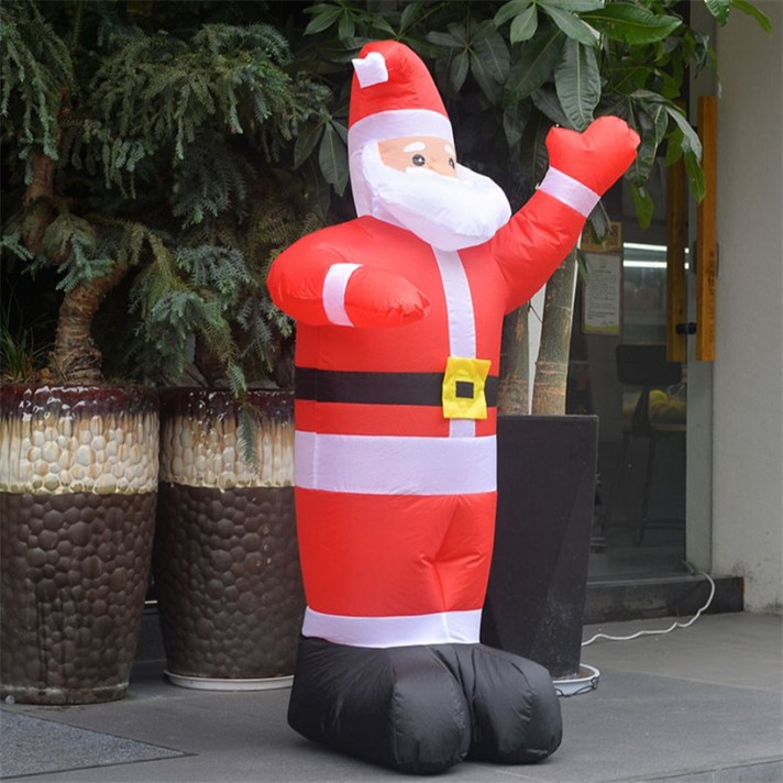 유쎌스토어 130cm LED 에어벌룬 대형 하얀수염 산타 공기조형물 에어풍선