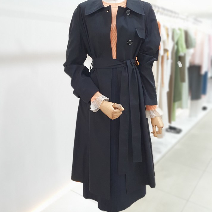 잇미샤 싱글 포켓 벨티드 트렌치 코트 ITO9WBY300