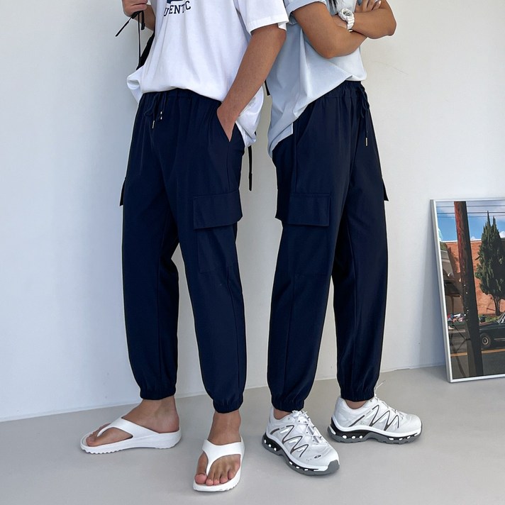 남녀공용 냉장고 벤츄리 스판 여름 커플 카고 조거 밴딩 팬츠 바지 빅사이즈 M L XL XXL XXXL XXXXL