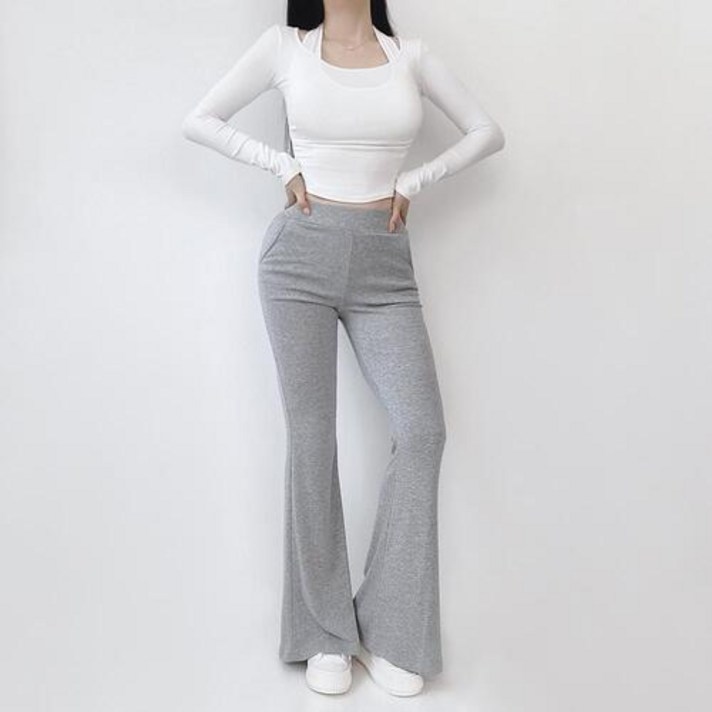 일반 기모 선택 부츠컷 밴딩 롱팬츠 3color 그레이 차콜 블랙 포켓 속기모 나팔바지 레깅스 여자 면바지 회색 츄리닝 트레이닝 국내생산