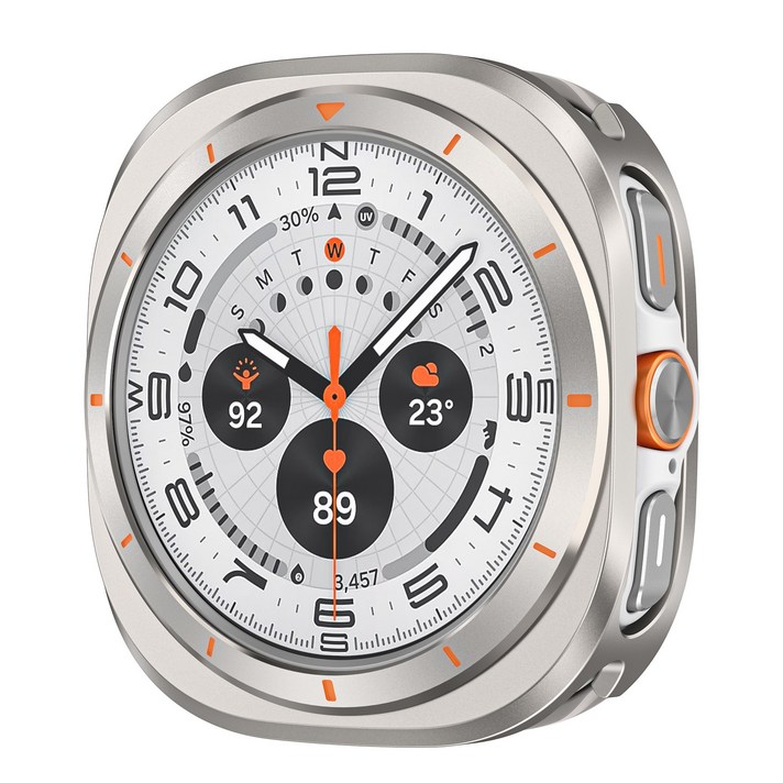 갤럭시워치8 울트라 2025 호환 티타늄 메탈 풀커버 보호 케이스 전면 후면 측면 베젤스킨 47mm, 티타늄오렌지, 1개