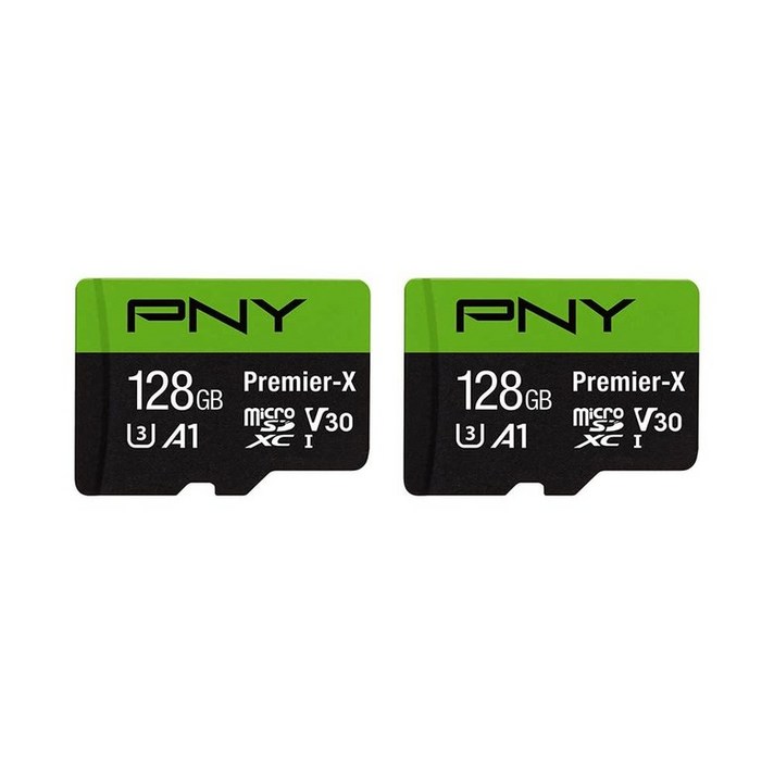 PNY 128GB 프리미어 X 클래스 10 U3 V30 microSDXC 플래시 메모리 카드 2팩 100MB/s