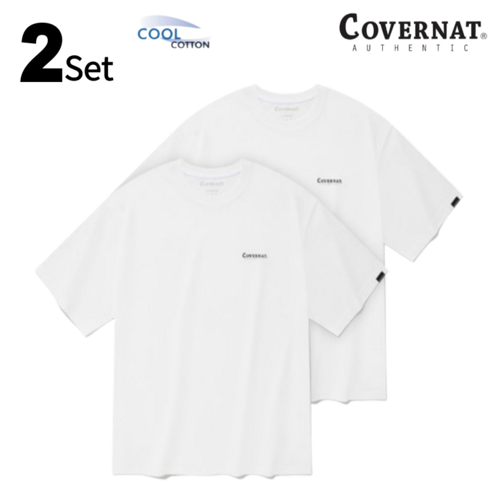100정품 국내발송 커버낫 쿨 코튼 2PACK 티셔츠 화이트화이트  CO2402STE1WH