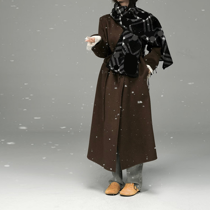 롱 울코트 벨트  목도리 세트 T181