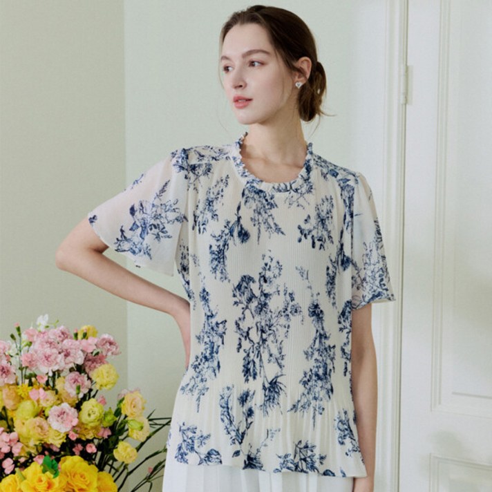 백화점 출고 패션플러스루시앙LE TROIS 르투아 플리츠 블라우스 3종세트