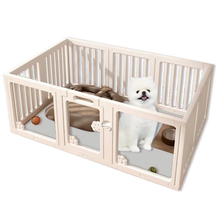 반려동물 울타리 안전문 애견펜스 세트 아크릴 반투명 강아지 울타리 강아지 애완동물 반투명 울타리 소형 프리미엄 반려동물 울타리, 1개, 흰색