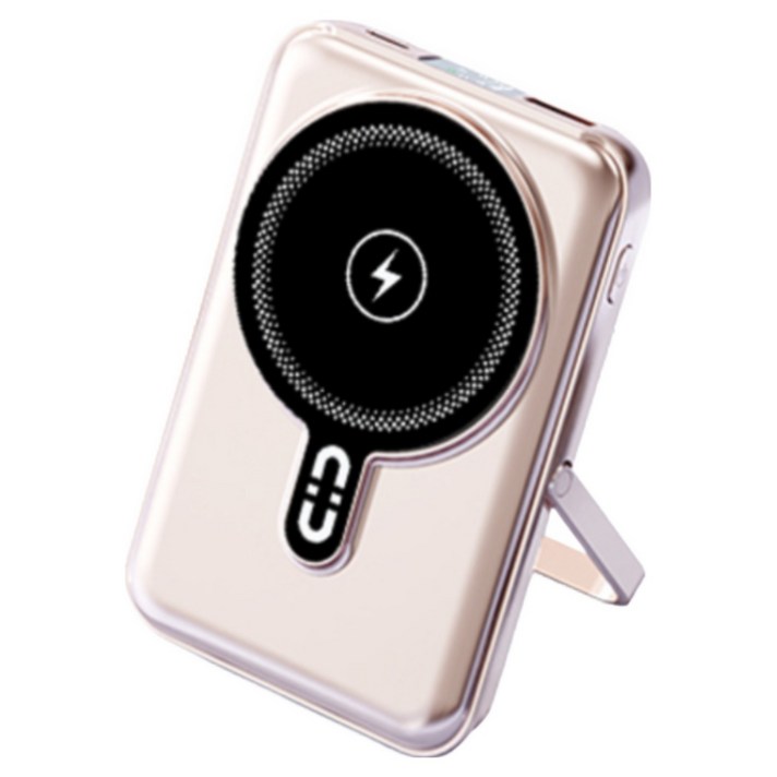SUPER MOUSE 강력자석 고속 무선 보조배터리 갤럭시 맥세이프 호환 C타입 10000mAh맥세이프 보조배터리 아이폰15 14 프로 미니 초경량 슬림 무선충전MagSafe, 고급 톤 다운된 로즈 골드