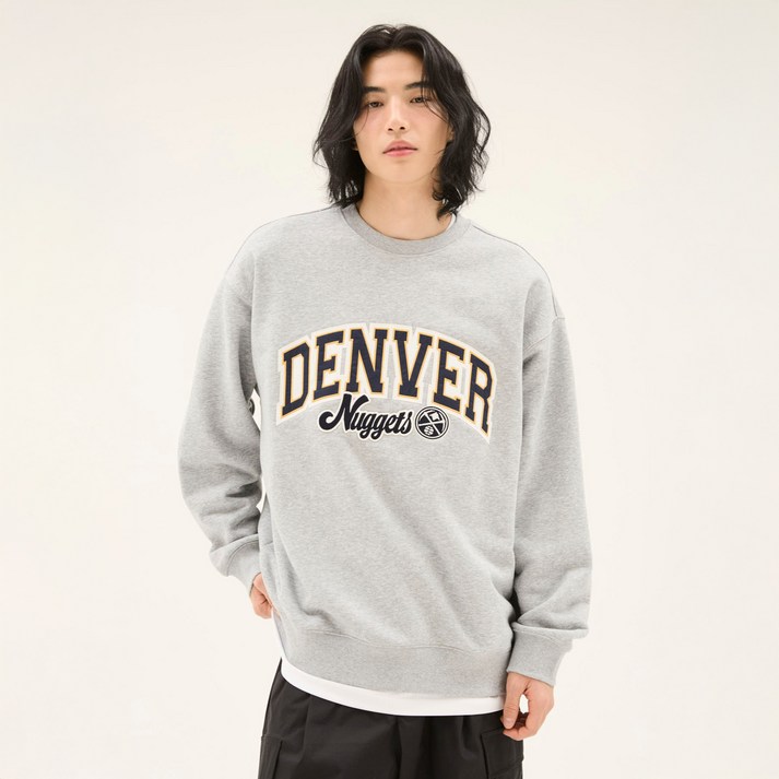 NBA 남녀공용 아치형 맨투맨 N251TS020P