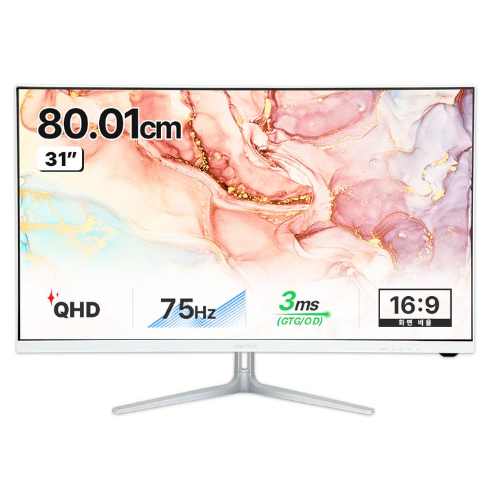 인터픽셀 QHD IPS 75Hz 평면 모니터 화이트 에디션, 80cm, IPQ3220일반
