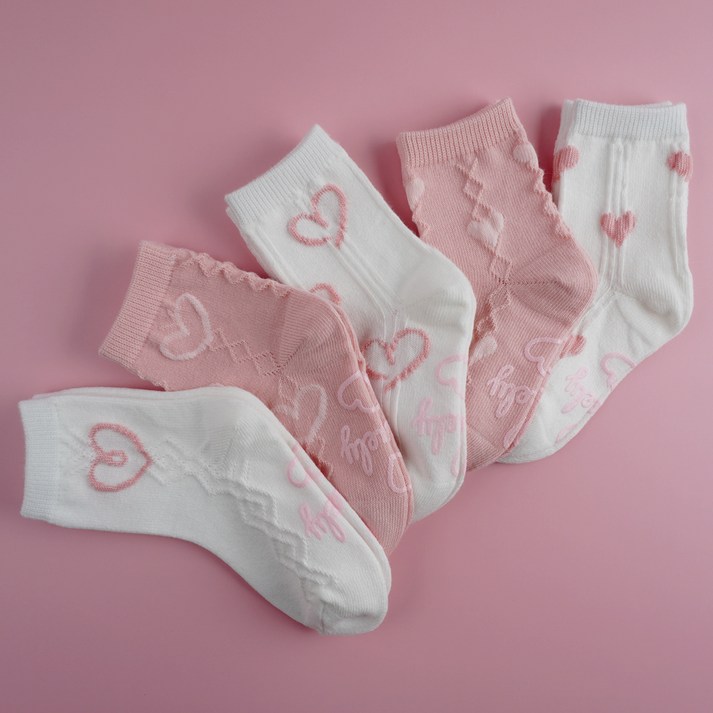 비바세븐 여아용 폴링 미끄럼방지 양말 5종 세트