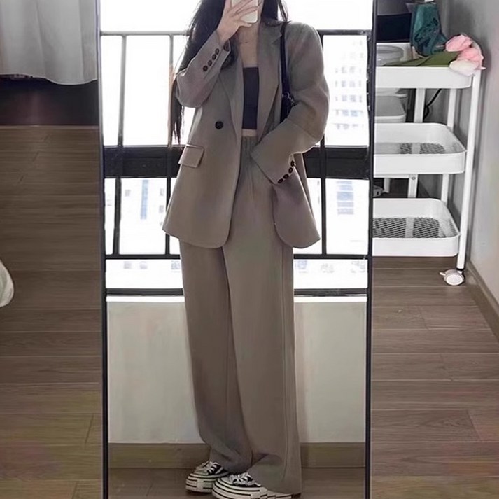 페이퍼먼츠 고급스러운 오버핏 와이드 투피스 정장 세트 11049