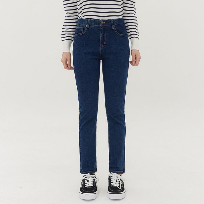 진마니아 여성용 허리스판 슬림 데일리 스트레이트핏 데님 팬츠 C513WBC