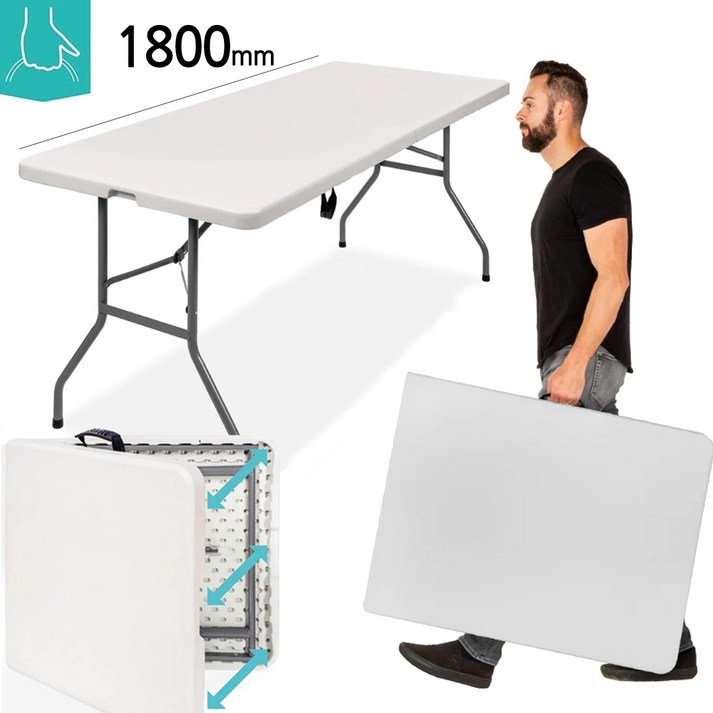 브로몰딩 야외 캠핑 접이식테이블 180mm 폭 74cm, 높이 74cm 테이블상판 반으로 접힘 펜션 학교 교회 회의실 테이블 브로몰딩 야외 캠핑 접이식테이블 180mm 폭 74cm, 높이 74cm 테이블상판 반으로 접힘 펜션 학교 교회 회의실 테이블