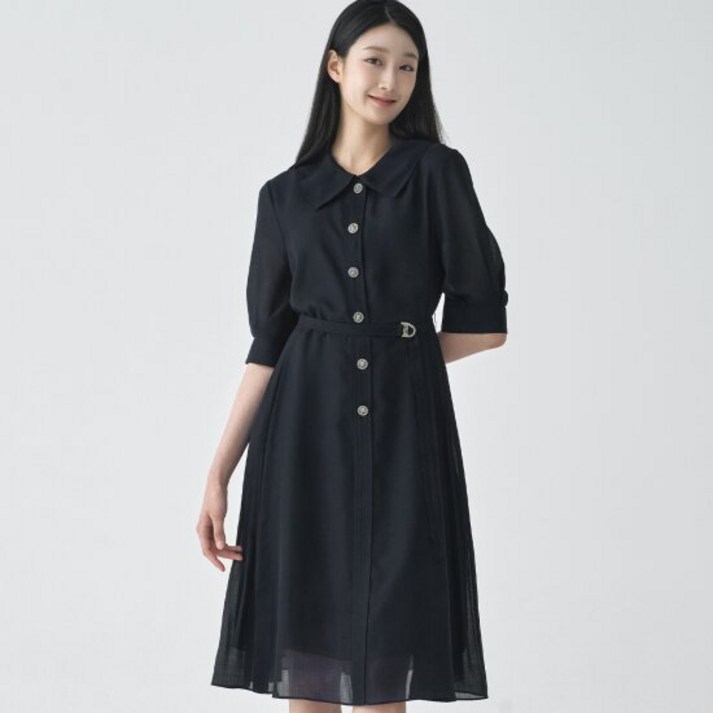 지센 2컬러 피어로즈 사이드 플리츠 핏플레어 원피스 LFOPO592 558267