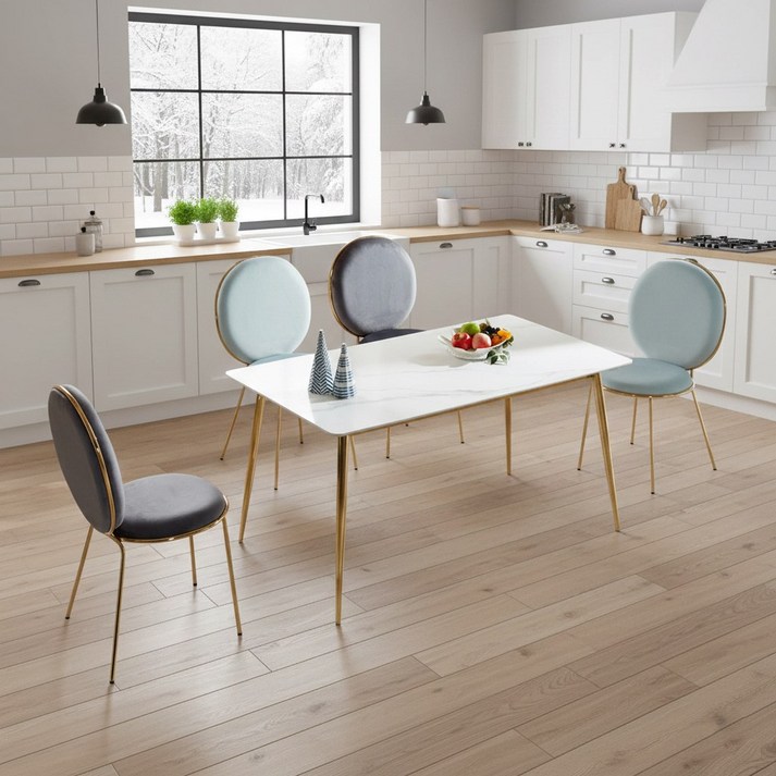 미코퍼니처 릴리 세라믹 4인용 카페 식탁 세트