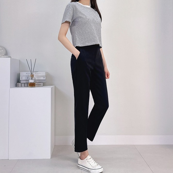 [숏/기본/롱 S~3XL]여성용 빅사이즈 밴딩슬랙스 정장바지 라이크 밴딩팬츠