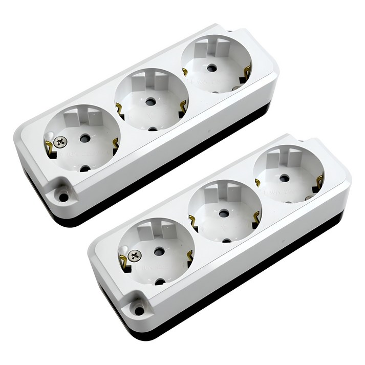 접지 노출 나사타입 콘센트 3구