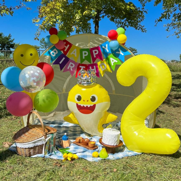 아기상어 생일풍선 두돌생일상 생일파티세트