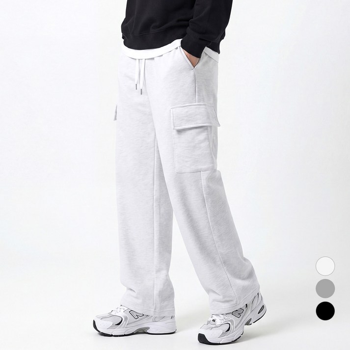 남자 트레이닝 카고 세미와이드 밴딩 팬츠 빅사이즈