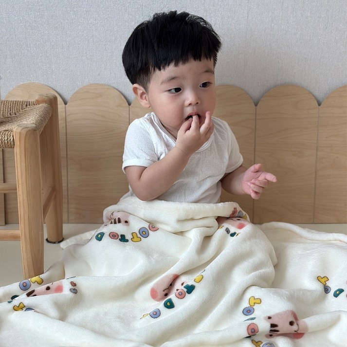 돗투돗 코지 밍크 극세사 블랭킷 무릎 담요, 돗람이(아이보리)