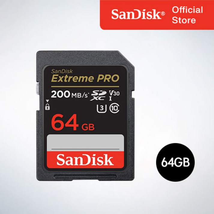 샌디스크코리아 공식인증정품   SD메모리카드 SDXC  Extreme Pro 익스트림 프로 UHS-I SDSDXXU 64GB  ( 공식수입정품 )
