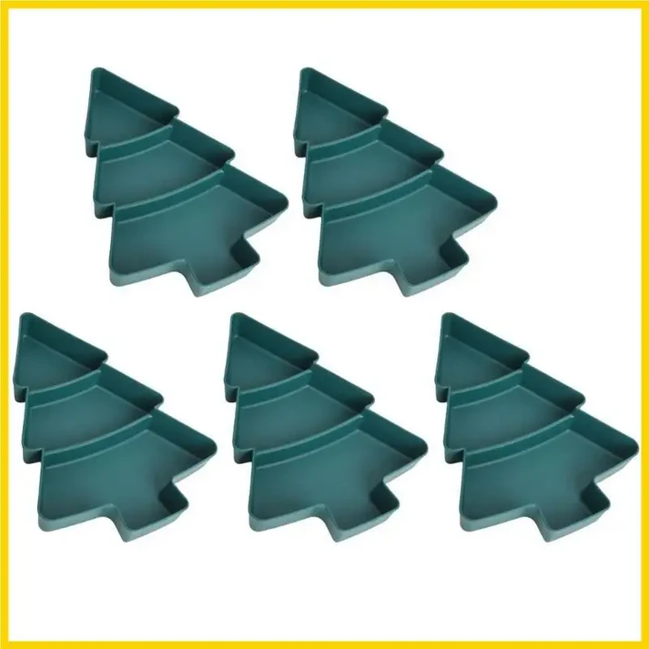 B46F 우아한 크리스마스 트리 과일 판 간식 스낵 휴가 축하 플라스틱 트레이