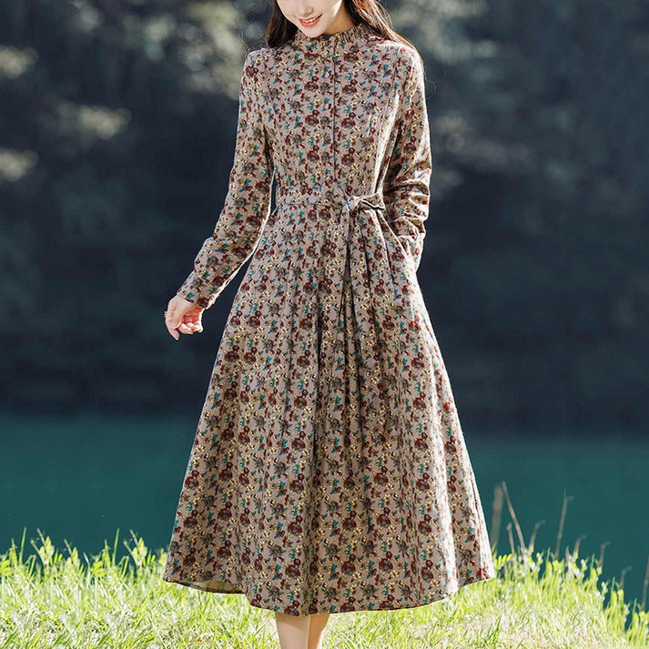 ORZQU 가을 여성 반폴라 조거 스커트 슬림핏 면 꽈배기 원피스