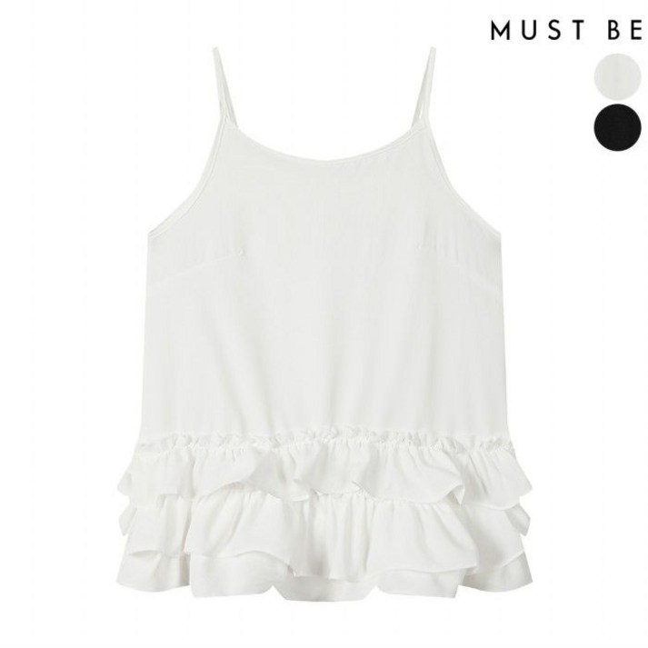 [백화점 출고] 러플 티어드 슬리브리스 티셔츠