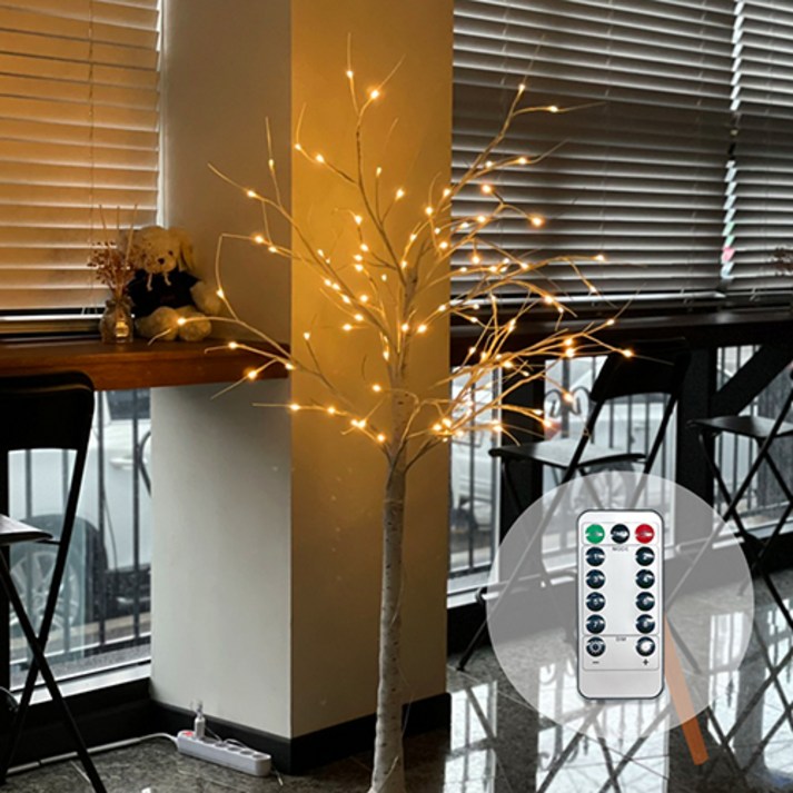 소소 LED 자작나무 무드등 트리 화이트 대형 특대형 150cm 180cm, 화이트, 1개