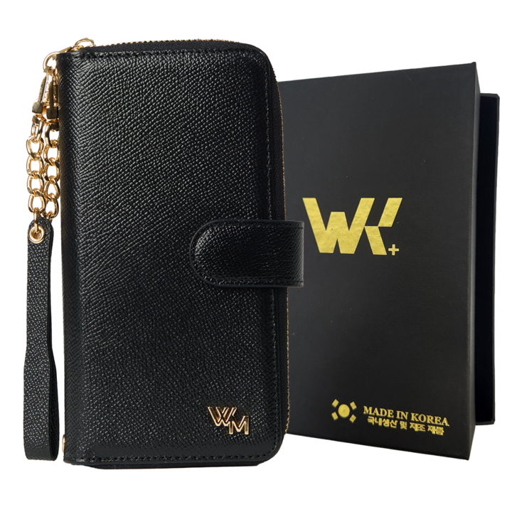 위케밀러 프리미엄 국산 천연소가죽 스트랩 카드 지갑 핸드폰 케이스