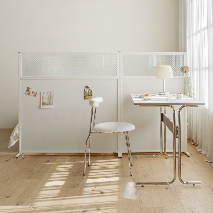 틴우드 유리 철제파티션 1200 하프, 화이트, 1개