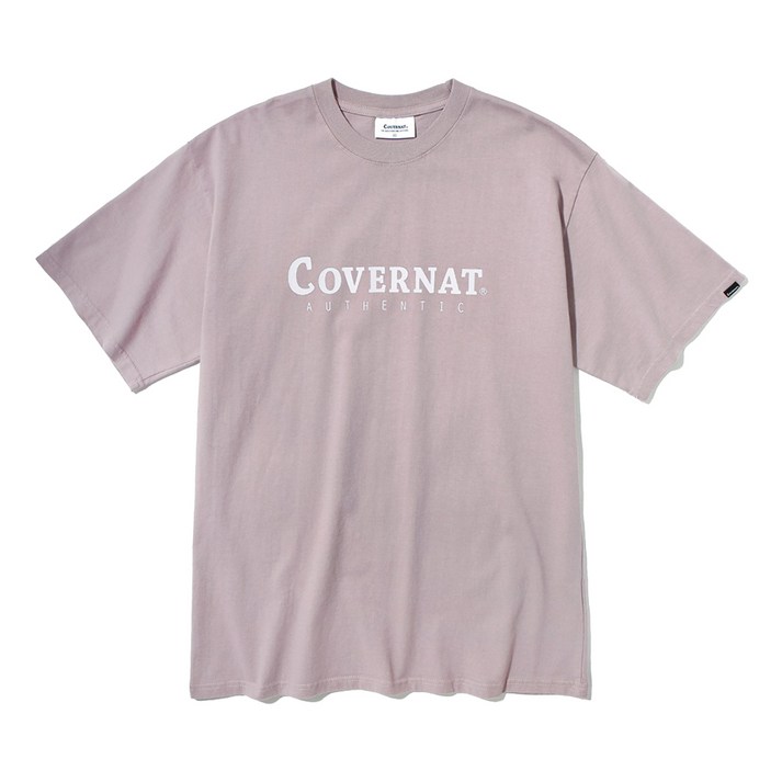 [커버낫 본사]어센틱 로고 티셔츠 빈티지 핑크