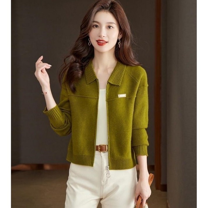 [보니]민소카라가디건 크롭 가디건