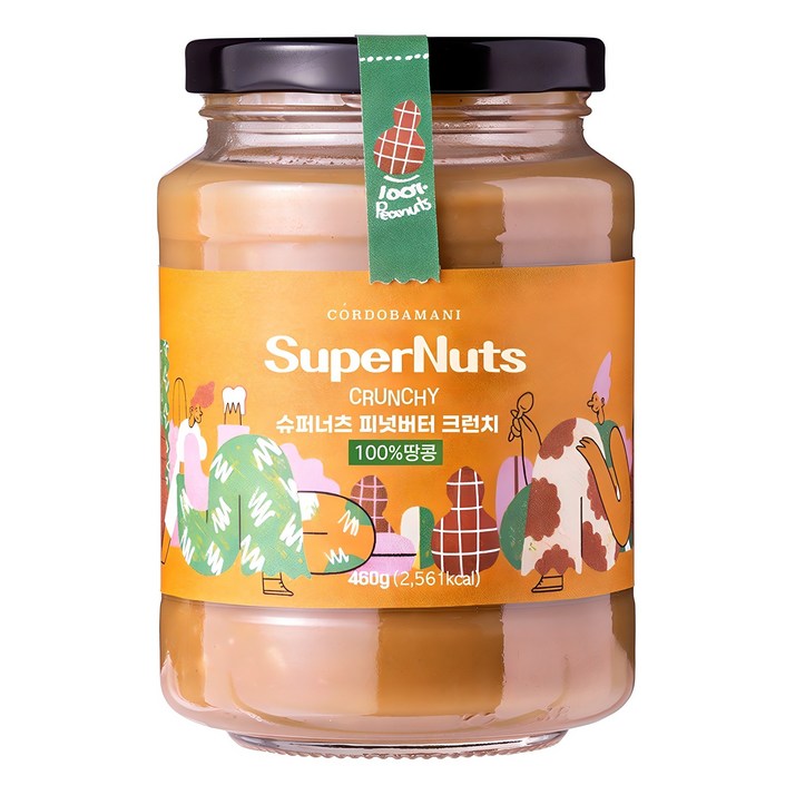 슈퍼너츠 100 땅콩 피넛버터 크런치, 460g, 1개