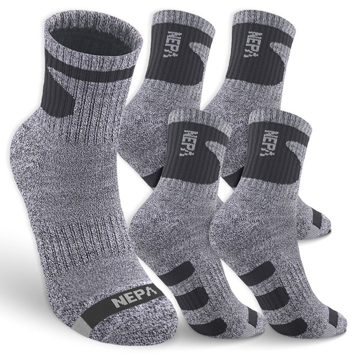 네파 남성용 쿠션 중목 양말 A타입 5족 세트