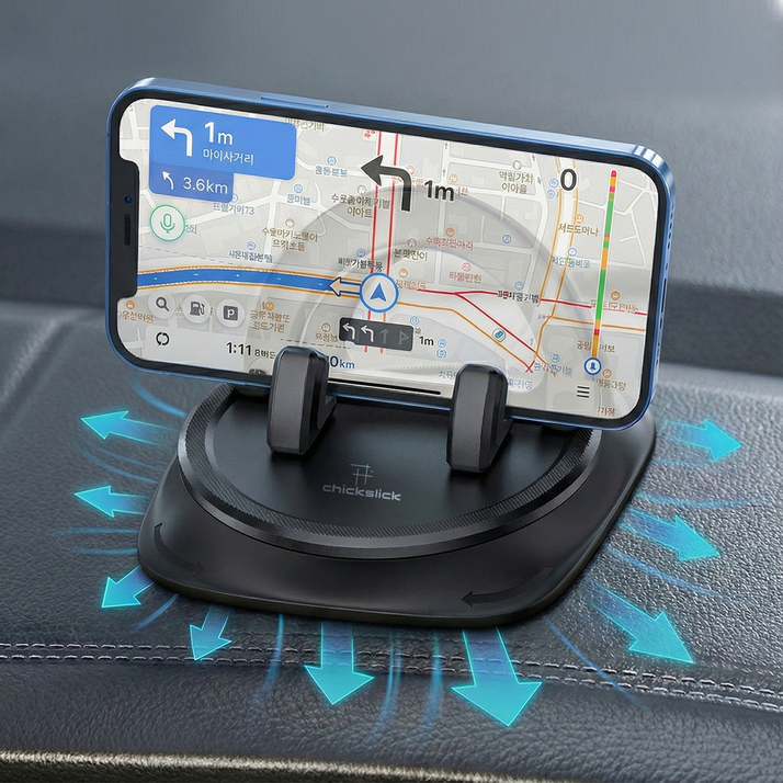 칙슬릭 360도회전 대시보드 차량 휴대폰거치대