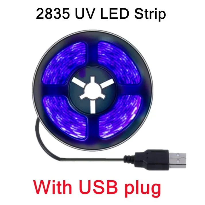 UV LED 스트립 빛  2835 SD 보라색 395405n  검은 감지 돈 홈 크리스마스 장식