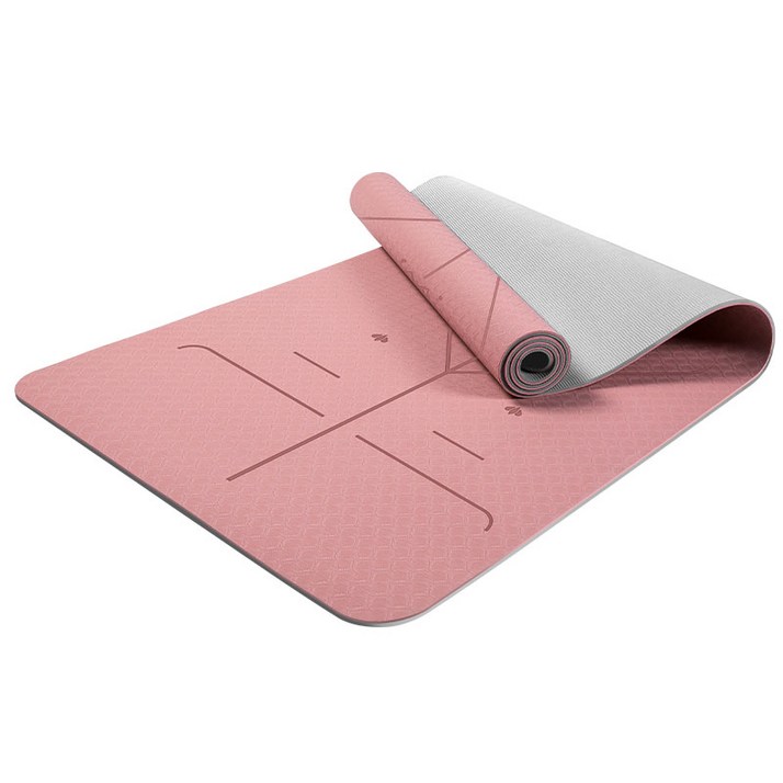 인생 애호감 TPE 요가매트 8mm  백팩과 정리 끈, 핑크색