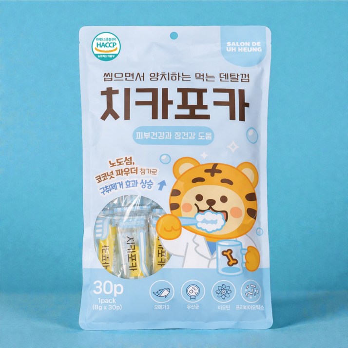 살롱드어흥 치카포카 씹으면서 양치하는 먹는 덴탈껌30p 3종 혼합 세트 관절 피부 눈 종합 케어