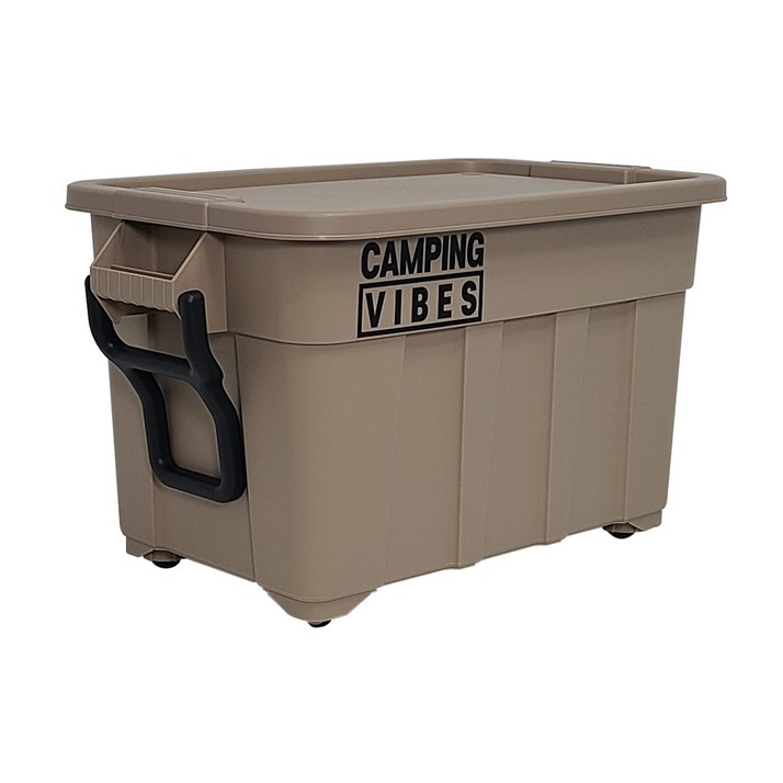 캠핑바이브스 멀티카고박스 75L, 53L 캠핑박스 토트박스, 1단, 1개, 샌드베이지
