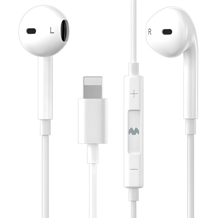 구스페리 스테레오 오픈형 유선 이어폰 8핀, 단일상품, 화이트