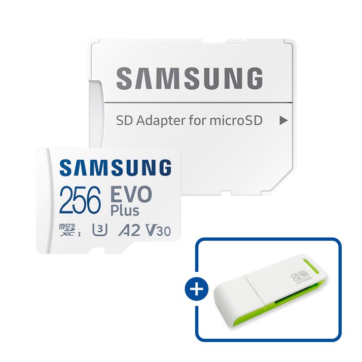 삼성전자 공식인증 정품 마이크로SD카드 EVO PLUS MBMC256SAKR 이엘 연두 카드 리더기 USB2.0 2in1 삼성전자 공식인증 정품 마이크로SD카드 EVO PLUS MBMC256SAKR 이엘 연두 카드 리더기 USB2.0 2in1