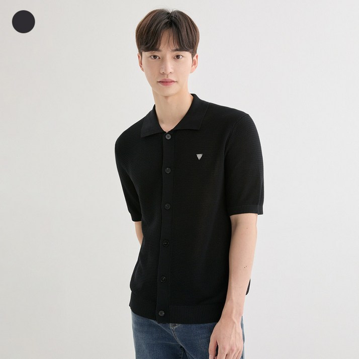남성 반팔 버튼 카라 가디건 KP2S06J2