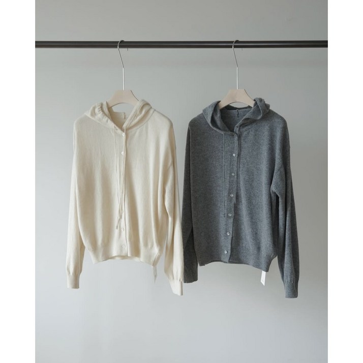 에이미그레이스 포코 후드 니트 가디건